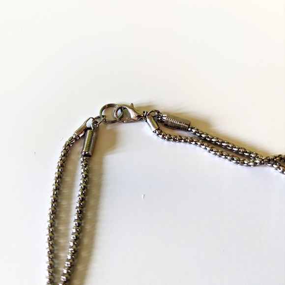 Handmade Gold Fringe and Rainbow Abalone Pendant Choker Necklace - Picture 9 of 9